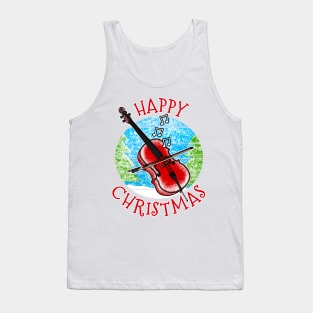 Christmas Cello Cellist String Musician Xmas 2022 Tank Top